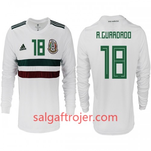 Mexiko Fodboldtrøjer A.GUARDADO 18 Udebanesæt VM 2018 Langærmet Mexiko Fodboldtrøjer A.GUARDADO 18 Udebanesæt VM 2018 Langærmet